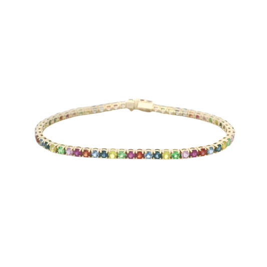 Rainbow Sapphire Tennis Bracelet