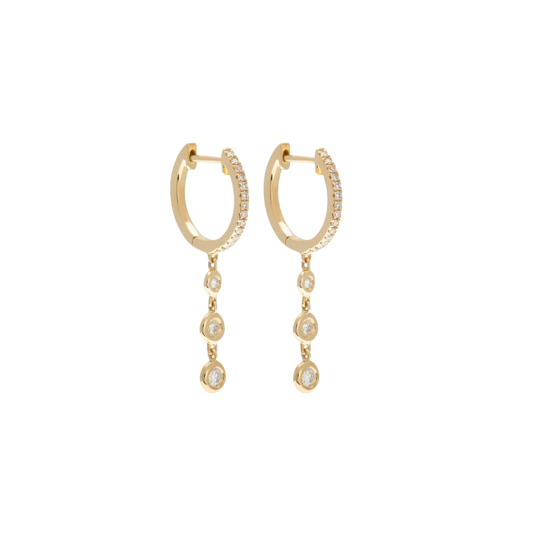 Trio Bezel Drop Earrings