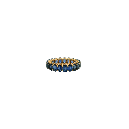 Oval Blue Sapphire Eternity Band