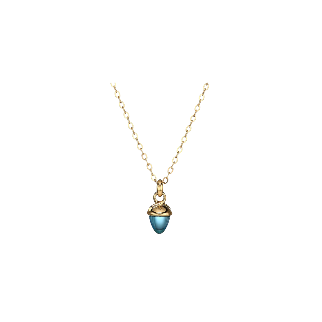 Estate Tamara Comolli Swiss Topaz Acorn Pendant Necklace