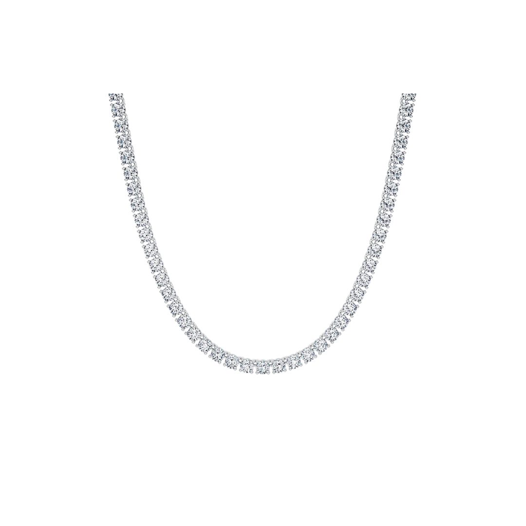 Round Diamond Tennis Necklace