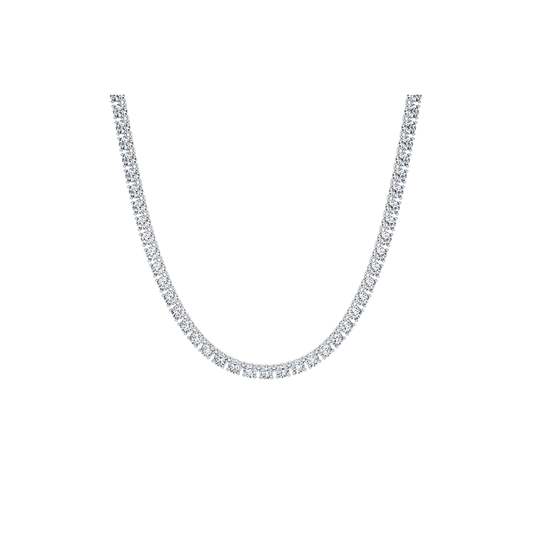 Round Diamond Tennis Necklace