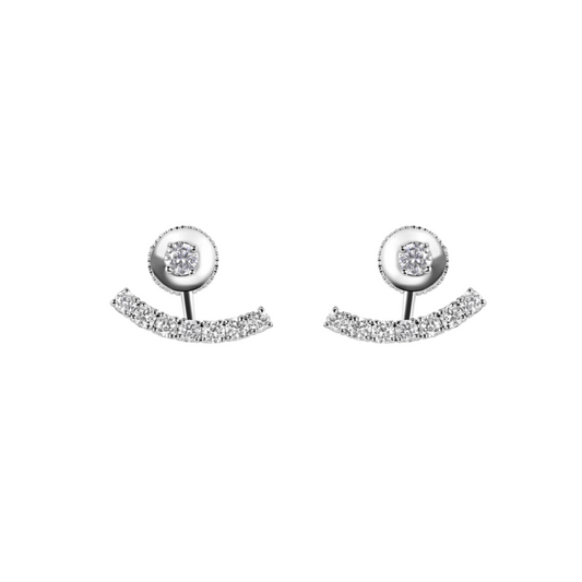 Diamond Stud and Curved Climber Earrings