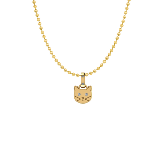 Diamond Cat Pendant Necklace