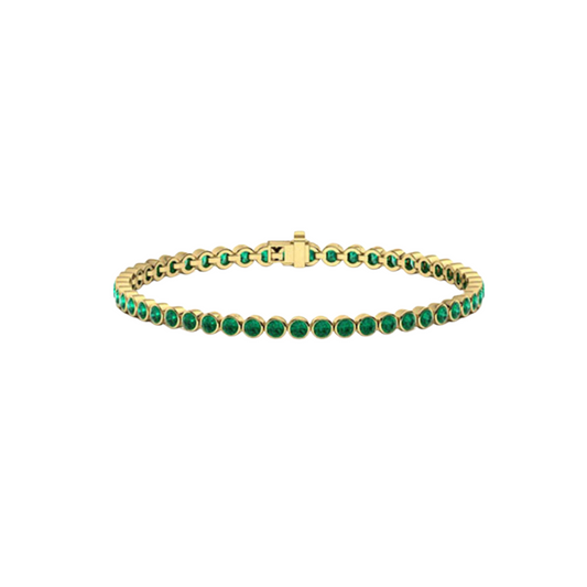 Bezel Emerald Tennis Bracelet