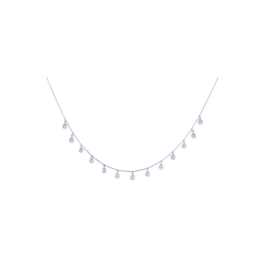 13 Diamond Drop Station Necklace