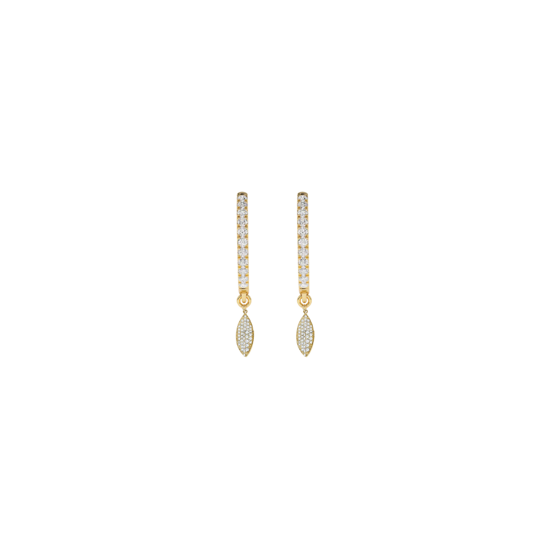 Diamond Pave Marquise Dangle Earrings