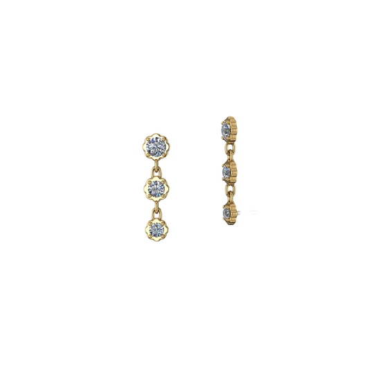 Graduated Diamond Scalloped Bezel Drops