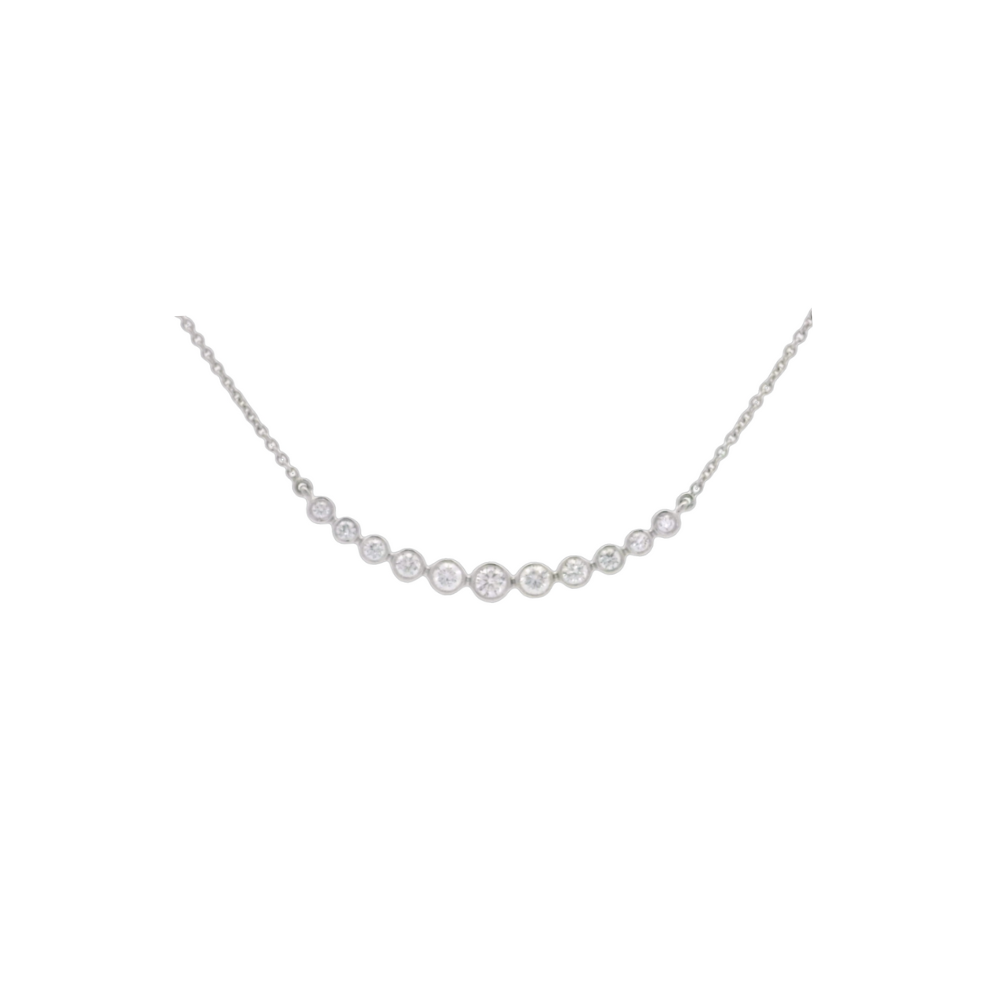 Bezel Diamond Curved Pendant Necklace – Henri Noël