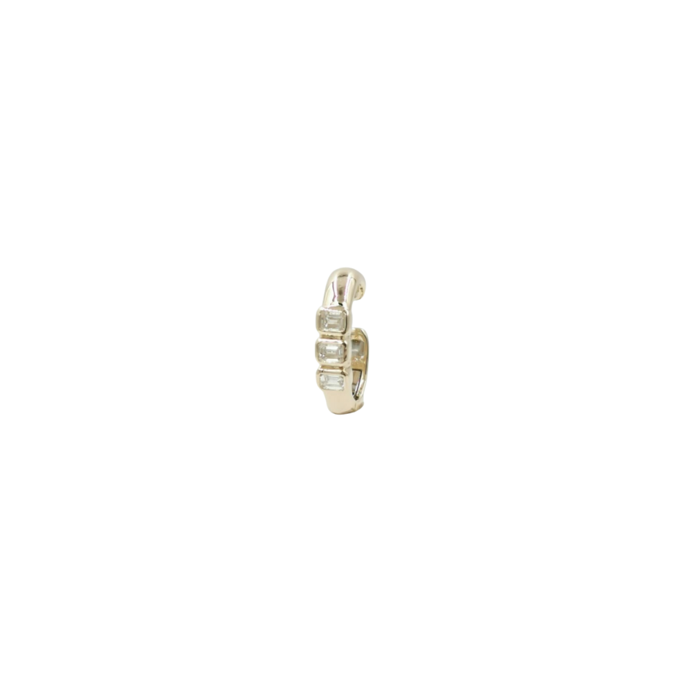 Triple Emerald-Cut Bezel Diamond Ear Cuff – Henri Noël
