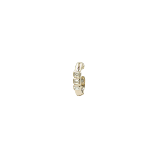 Triple Emerald-Cut Bezel Diamond Ear Cuff – Henri Noël