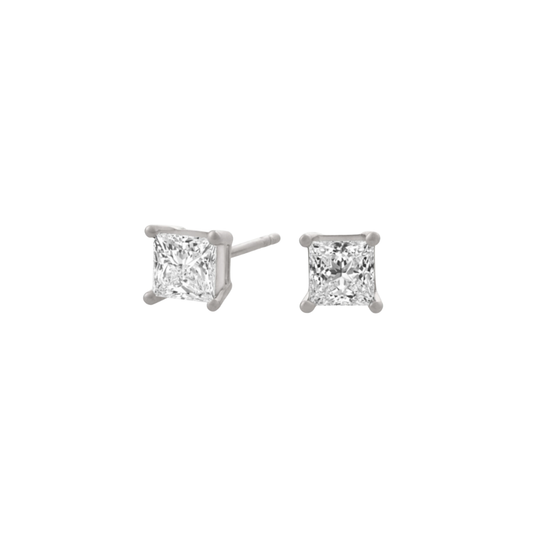 Princess Cut Diamond Studs