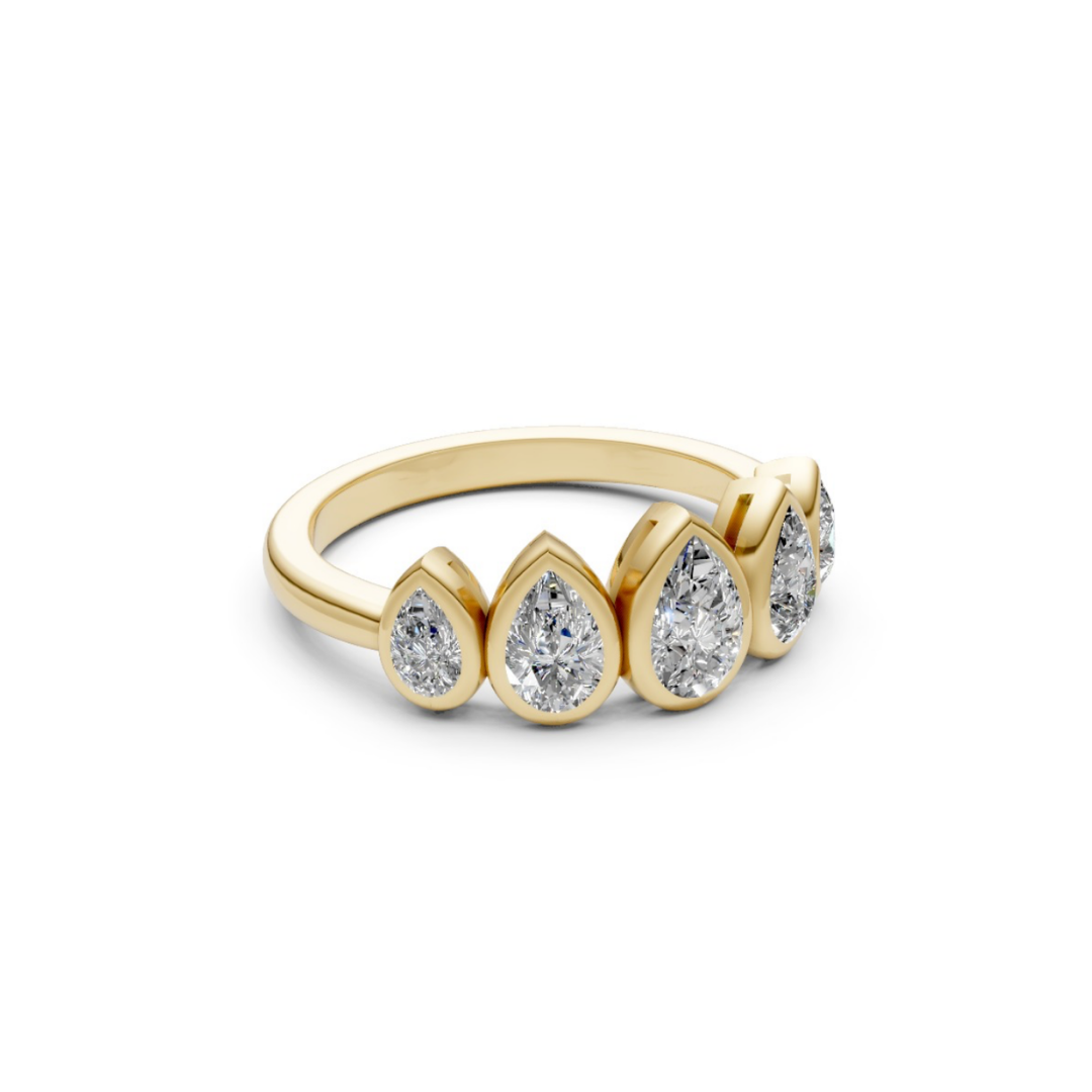 Pear Bezel Diamond Ring