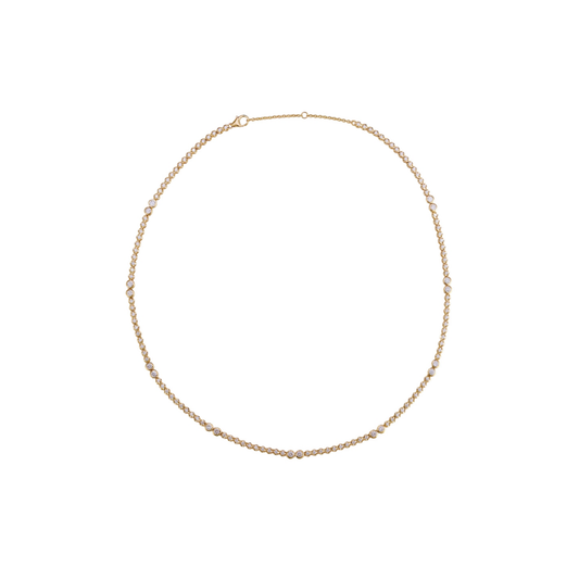 Scattered Bezel Diamond Tennis Necklace