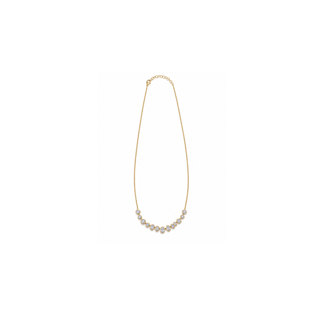 Diamond Bezel Oval Necklace