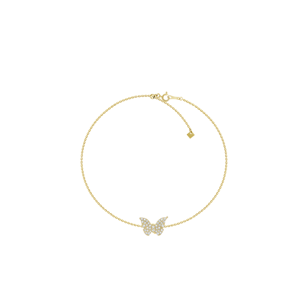 Adjustable Pave Butterfly Bracelet