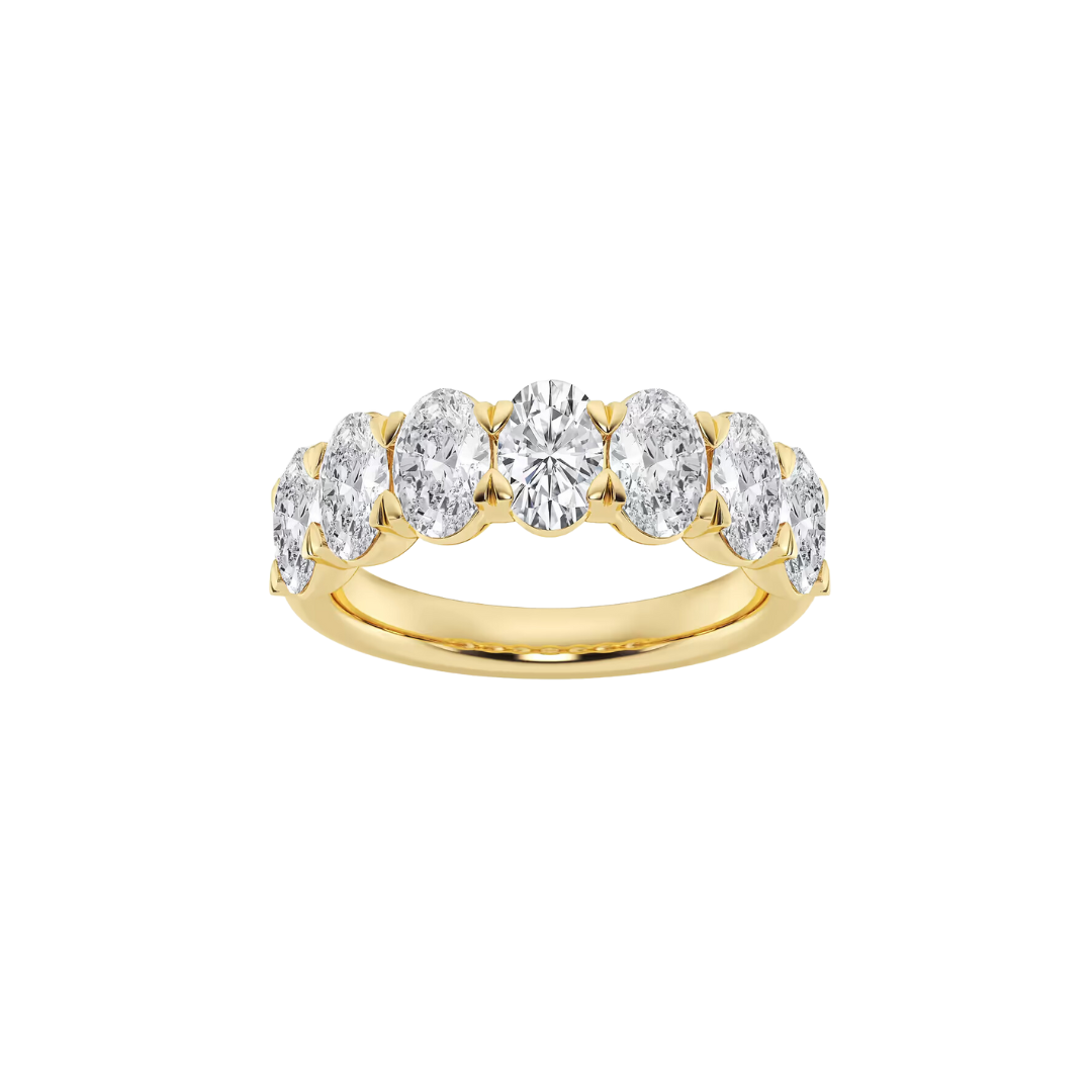 Halfway Oval Diamond Band