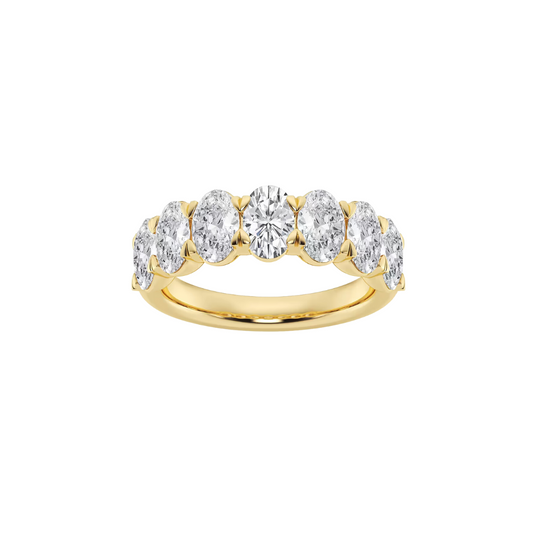 Halfway Oval Diamond Band