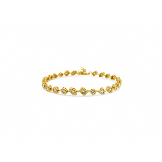 Fancy Gold Shaped Tennis Bracelet