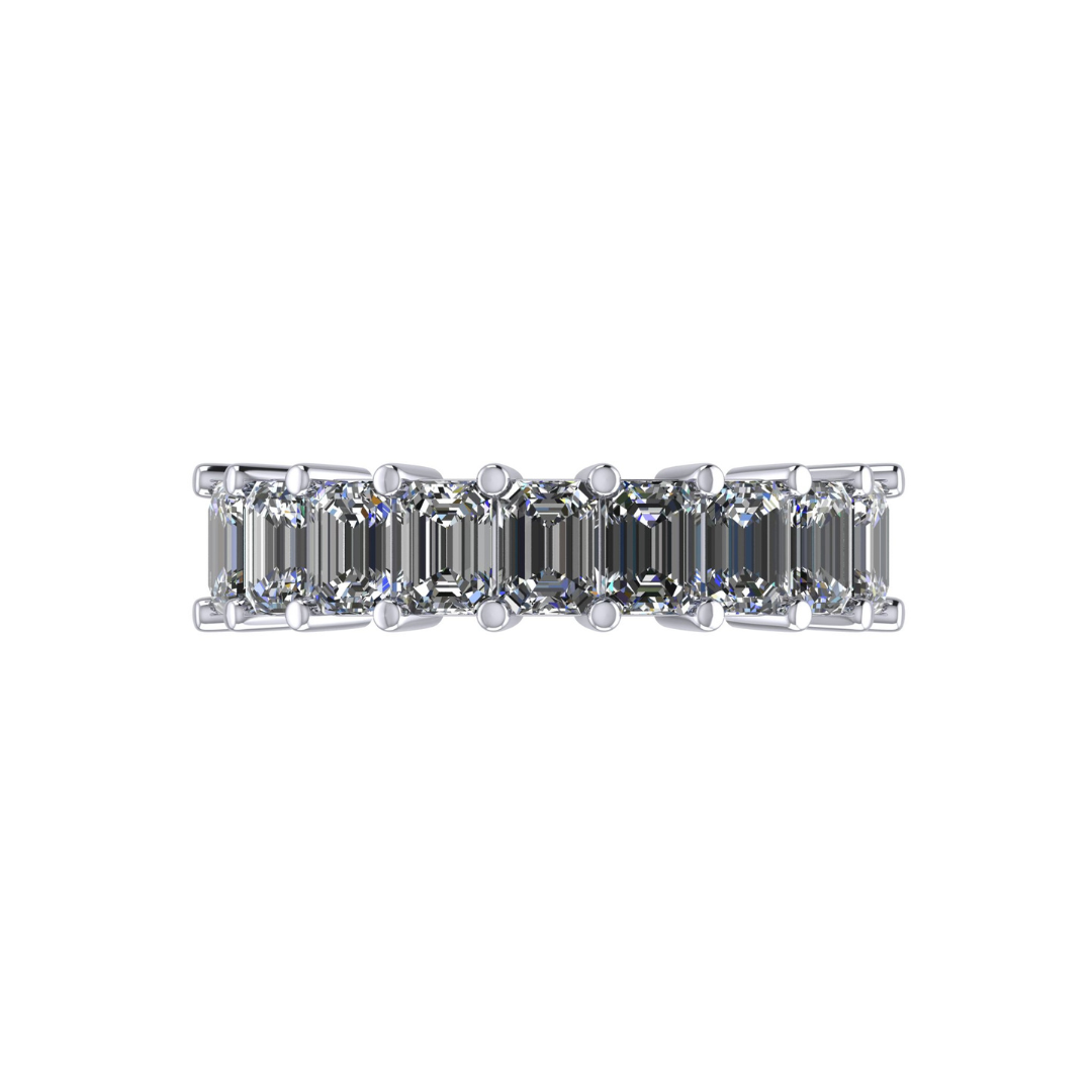 Half Emerald Cut Diamond Band