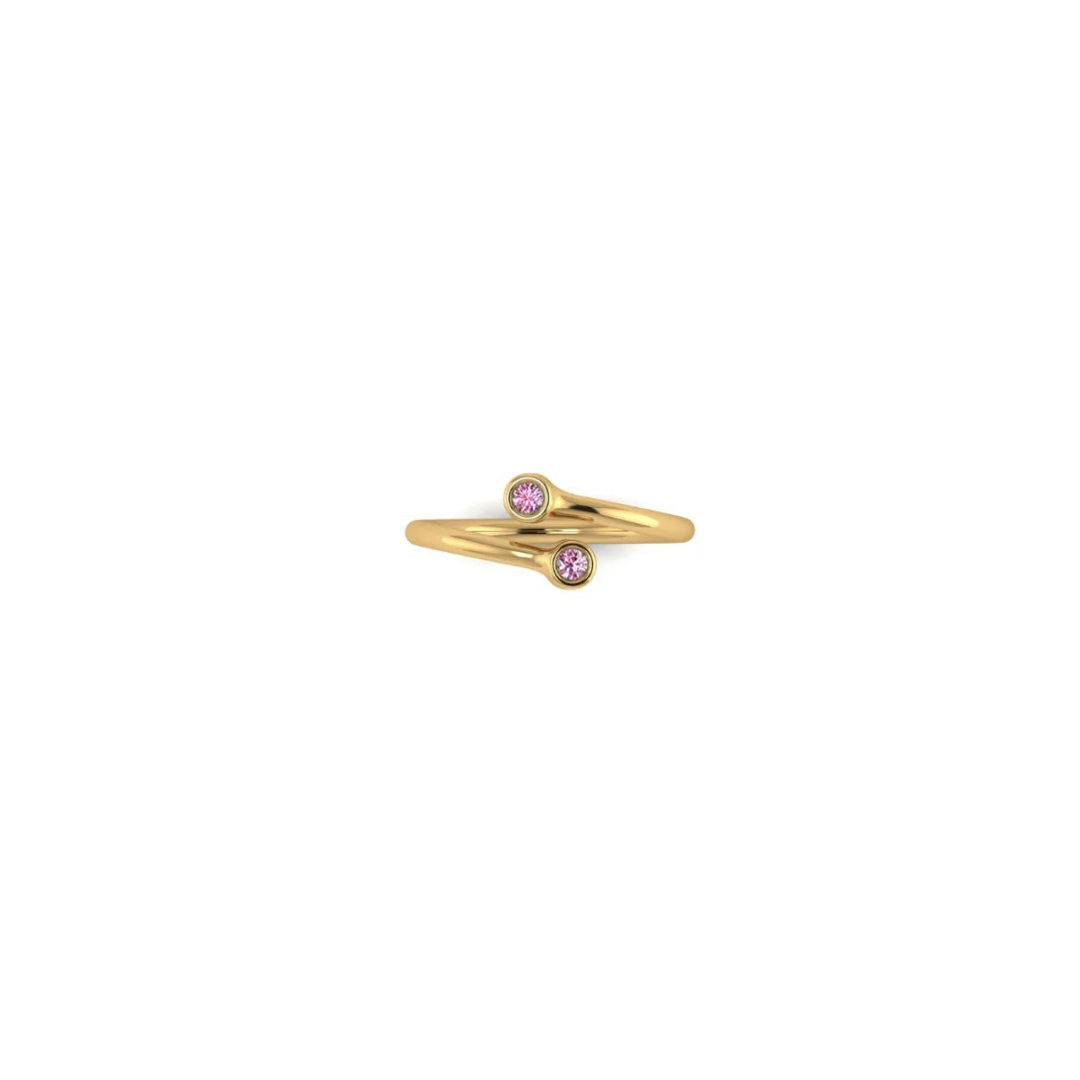 Twin Gemstone Pinky Ring