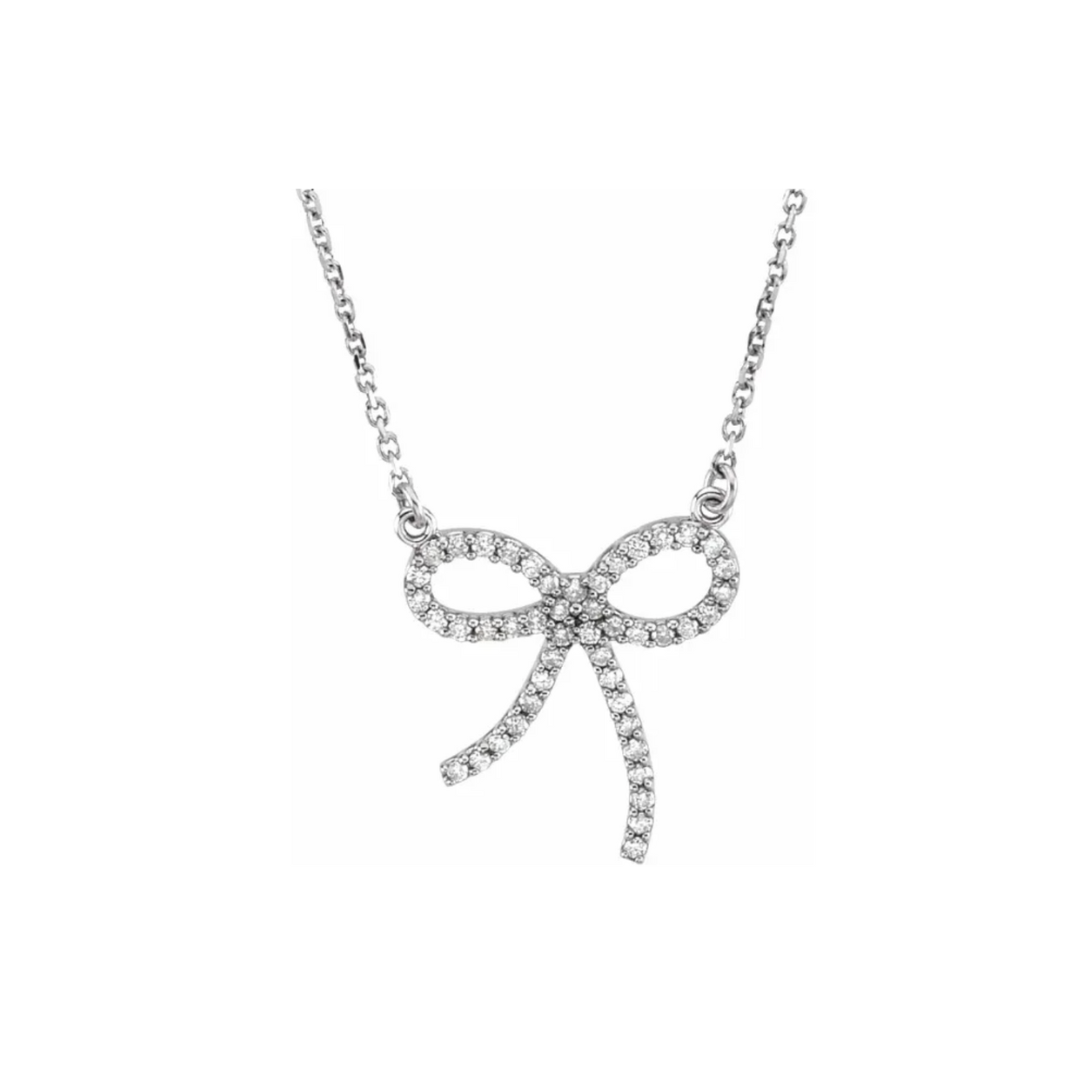 Diamond Bow Necklace