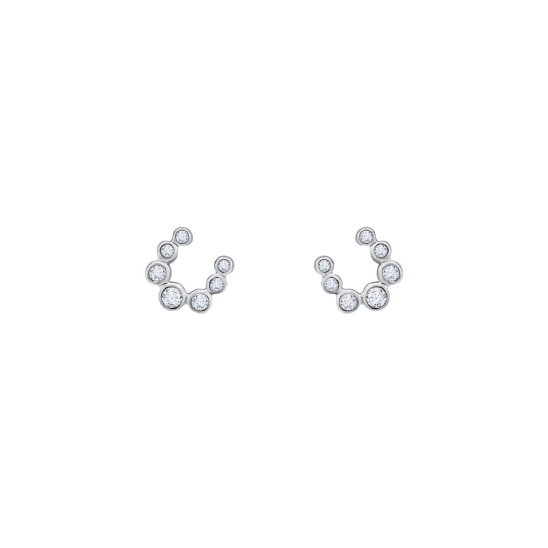 Bezel Diamond Horseshoe Studs