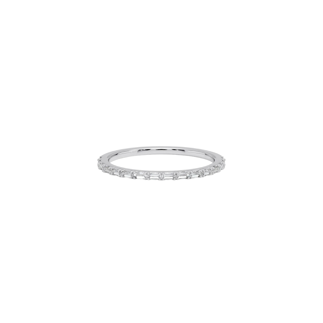 Prong Baguette Diamond Half Eternity Band