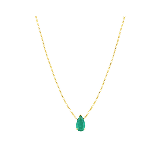 Prong Set Emerald Pear-Cut Necklace – Henri Noël