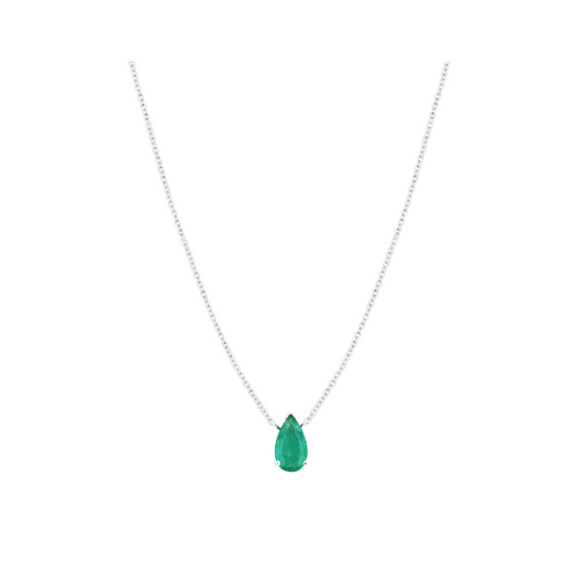 Prong Set Emerald Pear-Cut Necklace – Henri Noël