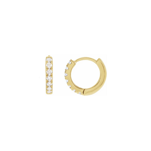 Prong Set Mini Diamond Huggies – Henri Noël