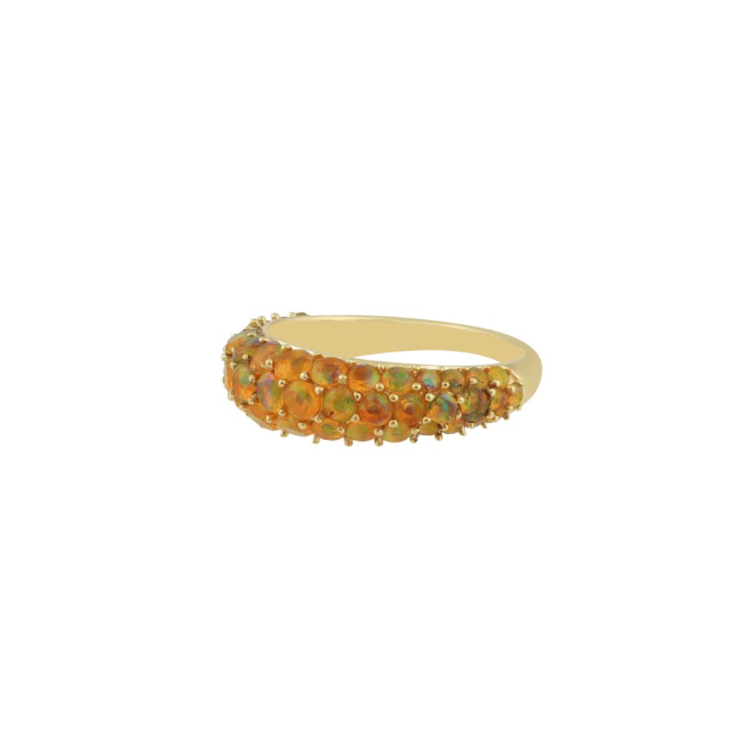 Opal Pavė Dome Ring