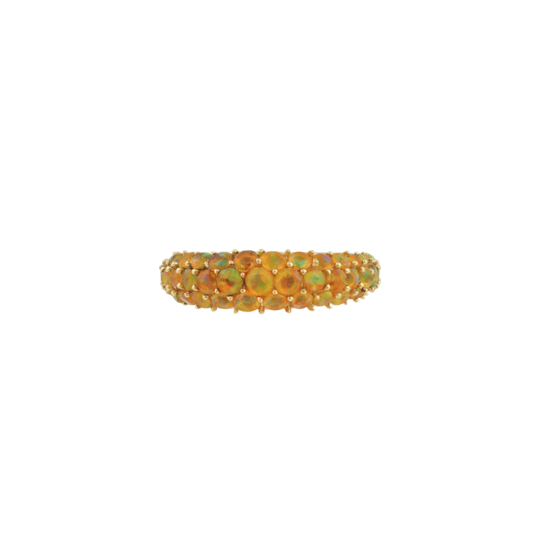Opal Pavė Dome Ring