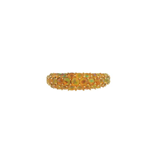 Opal Pavė Dome Ring