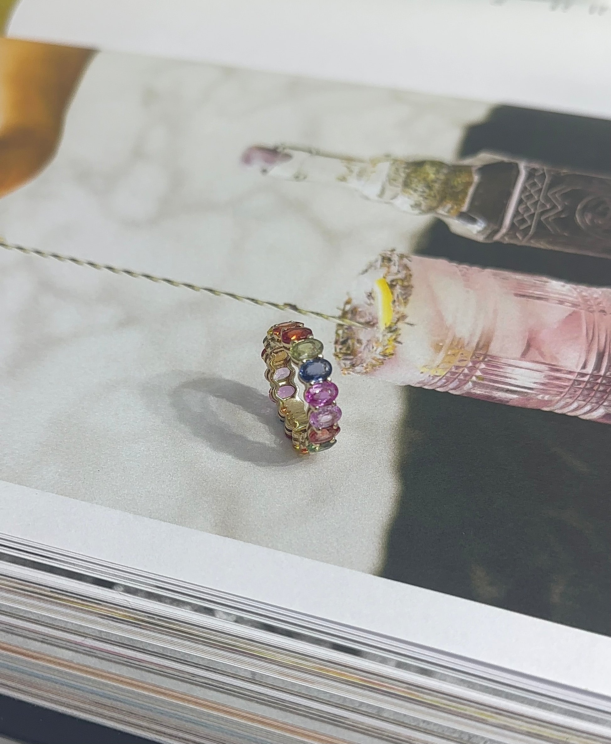 Rainbow Oval Sapphire Eternity Ring – Henri Noël