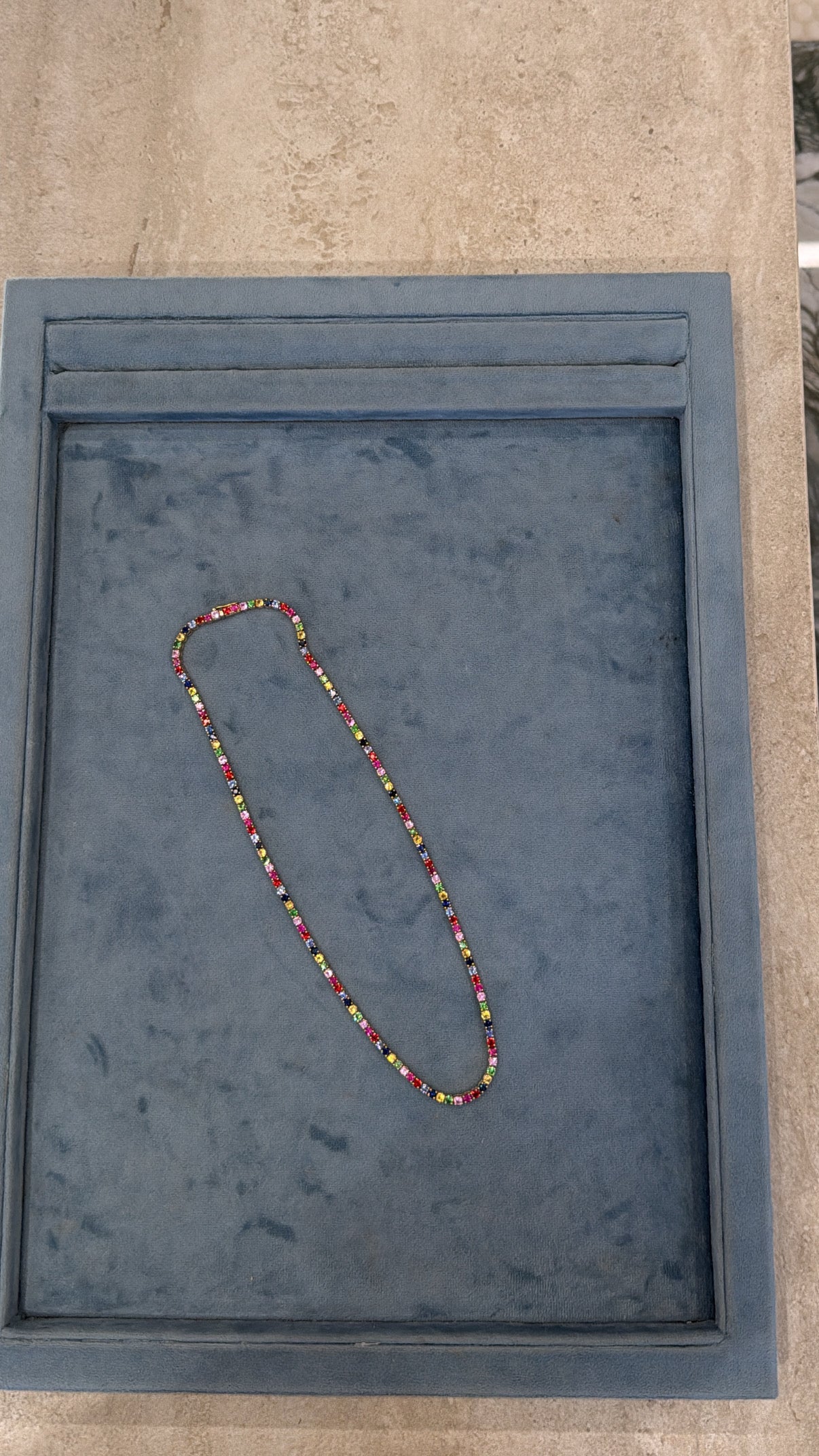 Rainbow Sapphire Eternity Tennis Necklace – Henri Noël