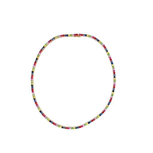 Rainbow Sapphire Eternity Tennis Necklace – Henri Noël