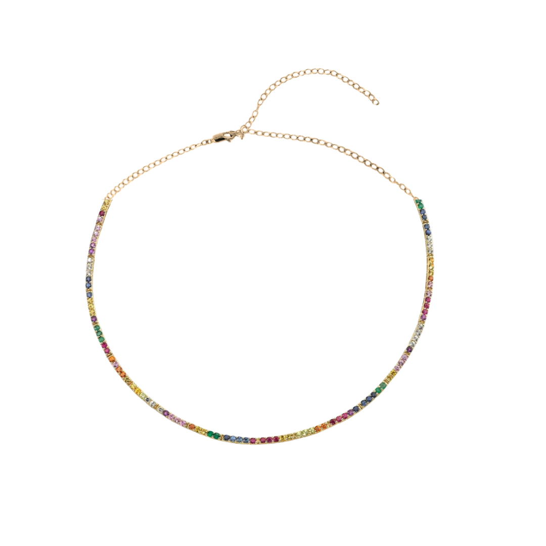 Rainbow Sapphire Tennis Choker – Henri Noël