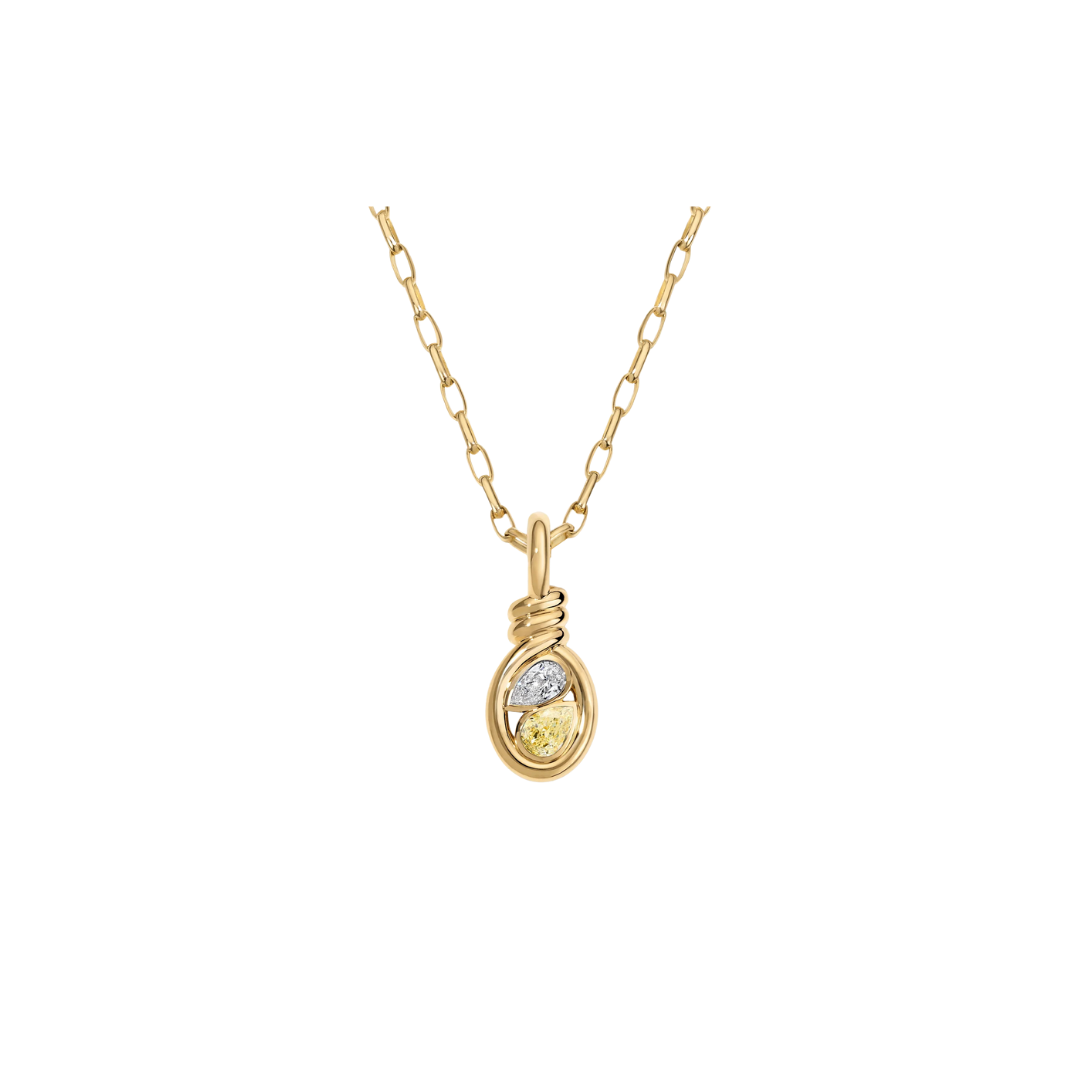 Rosario Navia- Twist Two-Stone Pendant – Henri Noël