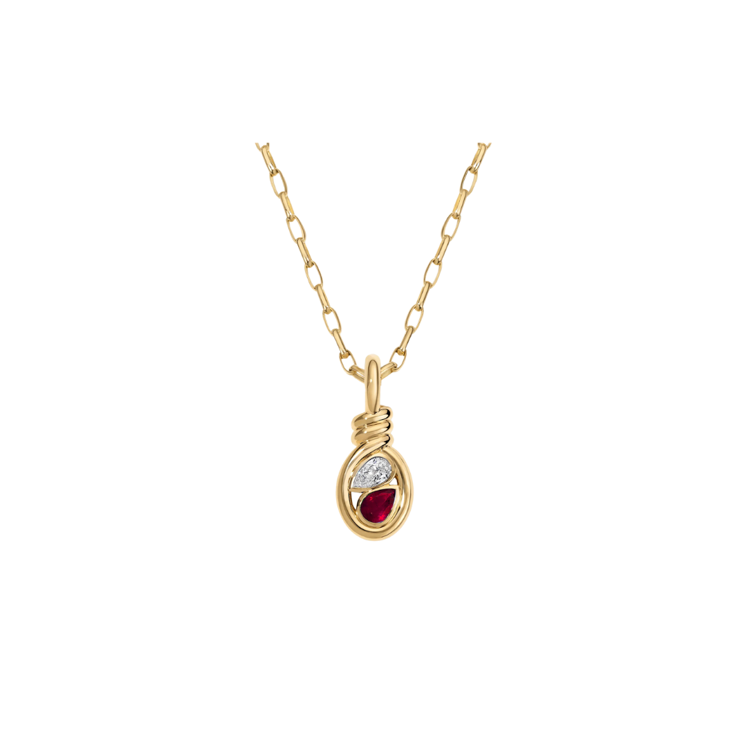 Rosario Navia- Twist Two-Stone Pendant – Henri Noël