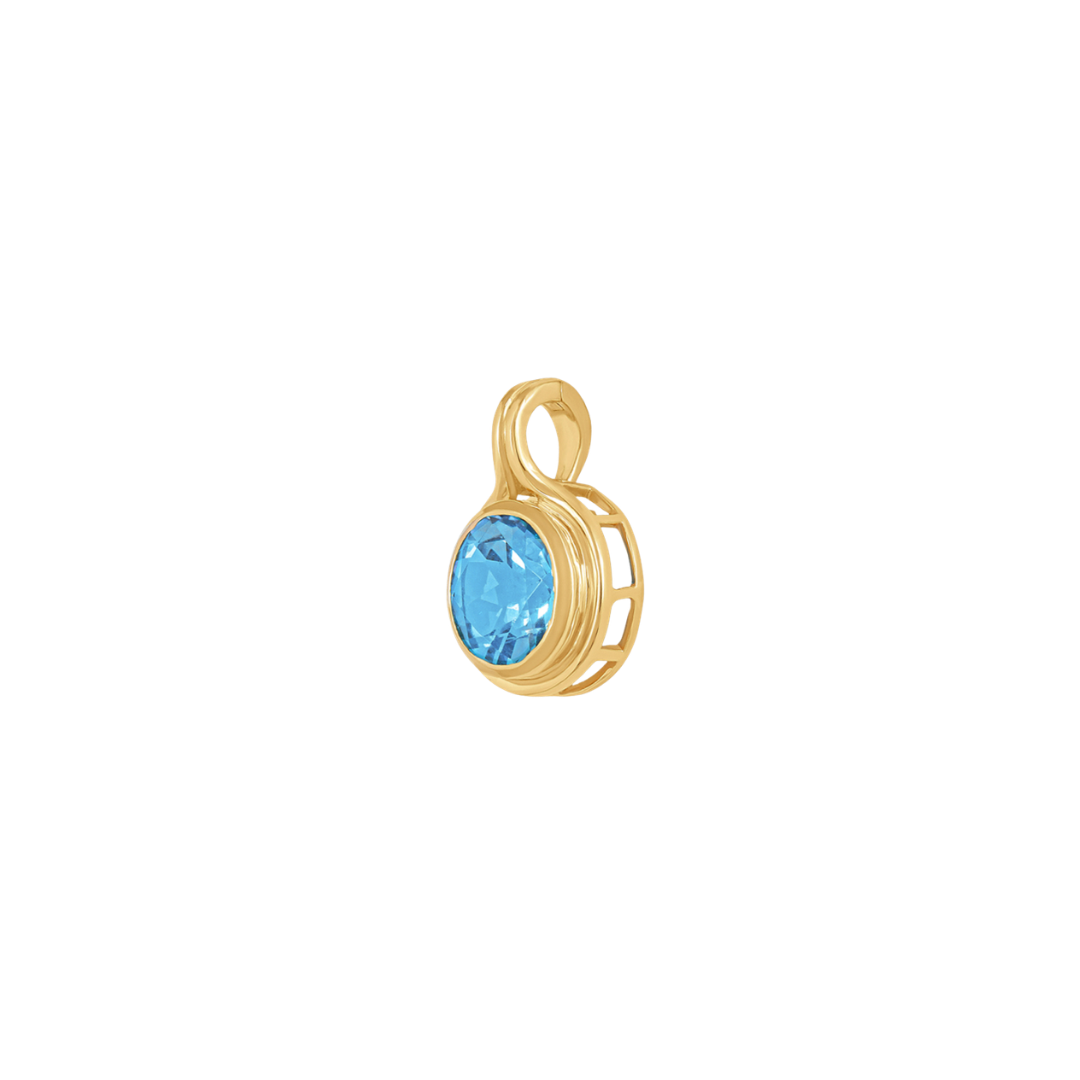 Round Blue Topaz Pendant – Henri Noël