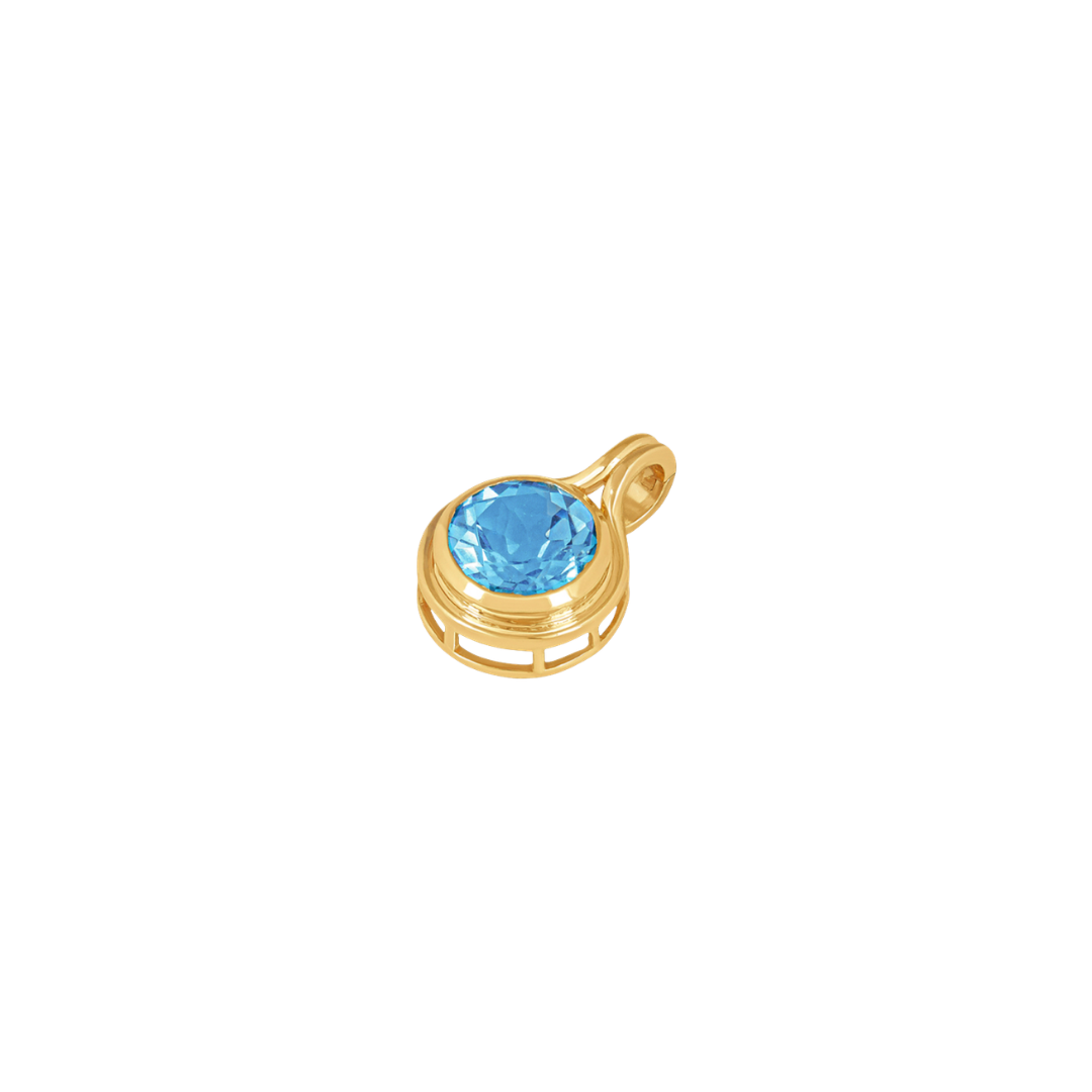 Round Blue Topaz Pendant – Henri Noël