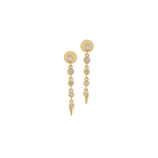 Round Diamond Bezel Drop Earrings – Henri Noël