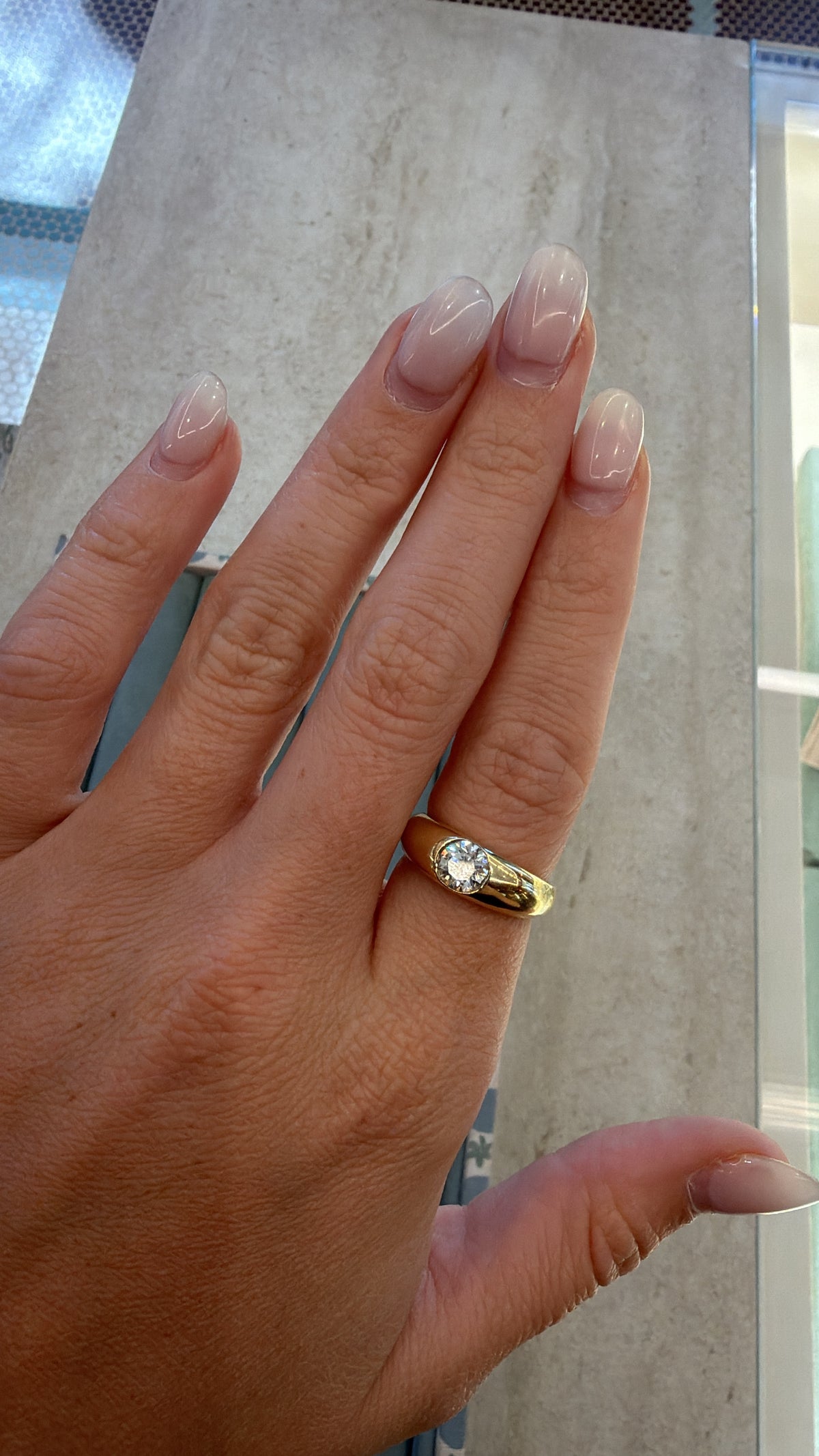 Round Bezel Diamond Dome Ring – Henri Noël