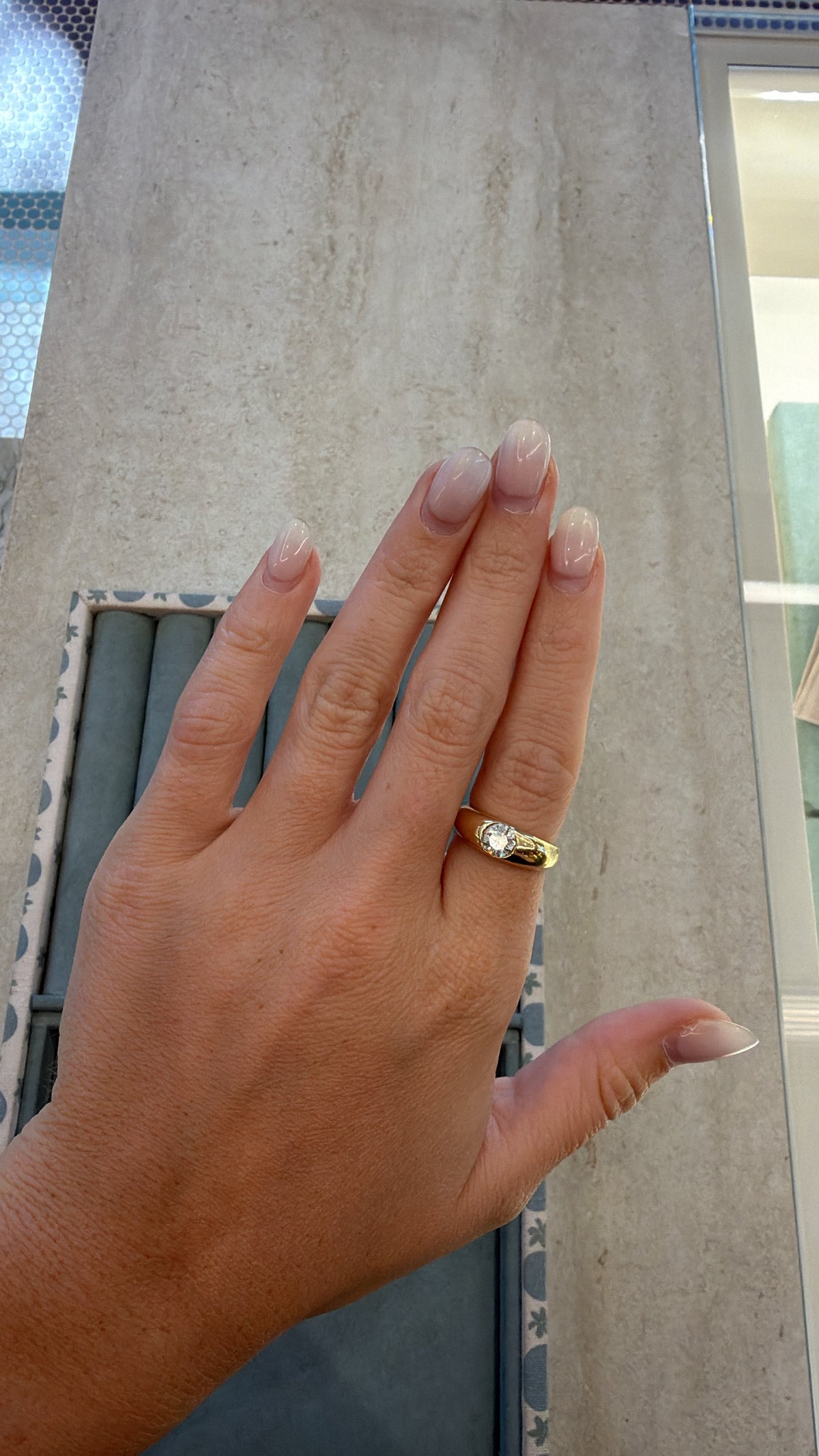 Round Bezel Diamond Dome Ring – Henri Noël