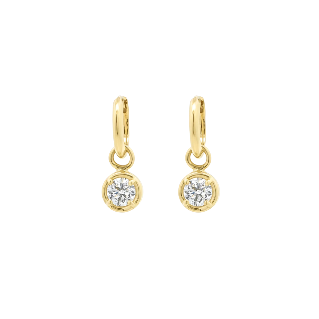 Diamond Drop Huggie Hoop Earrings – Henri Noël