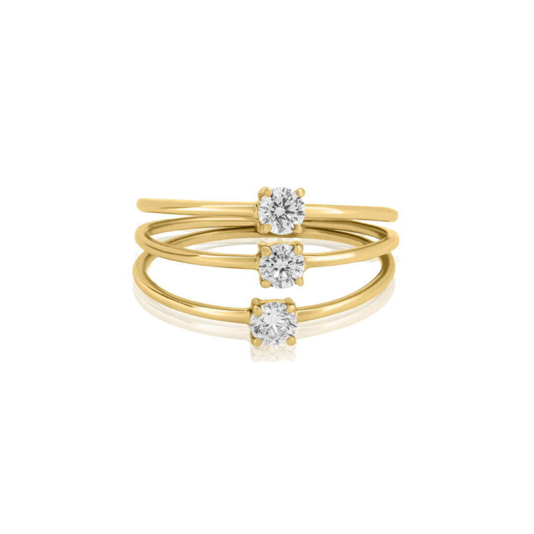 Round Diamond Triple Stacking Ring – Henri Noël