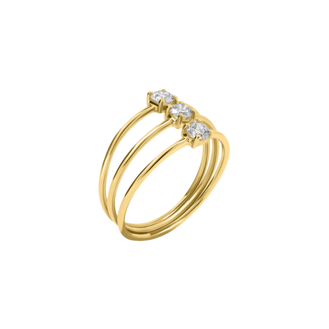 Round Diamond Triple Stacking Ring – Henri Noël
