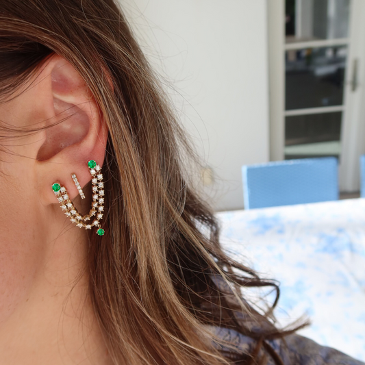 Round Emerald Jump Rope Earring – Henri Noël
