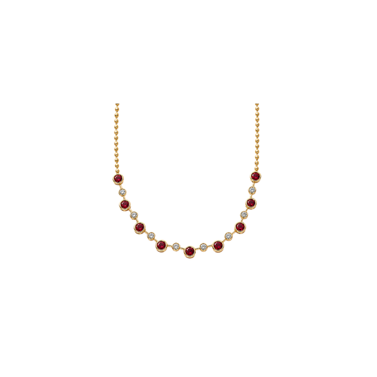 Ruby and Diamond Bezel Necklace – Henri Noël